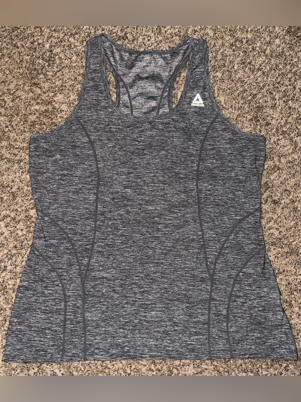 Reebok Women's Dark Gray Heather Racerback Tank